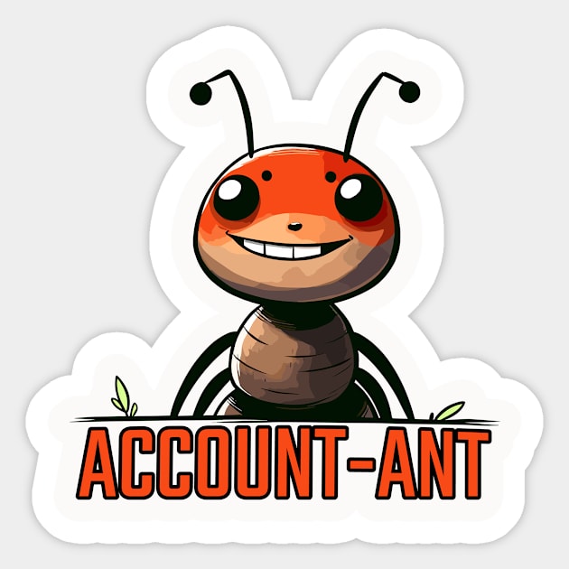 Accountant Ant Sticker by DoodleDashDesigns